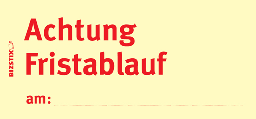 BIZSTIX® Business Haftnotizen "Achtung Fristablauf am"