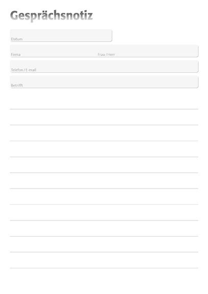 Gesprächsnotizblock A6 liniert individuell