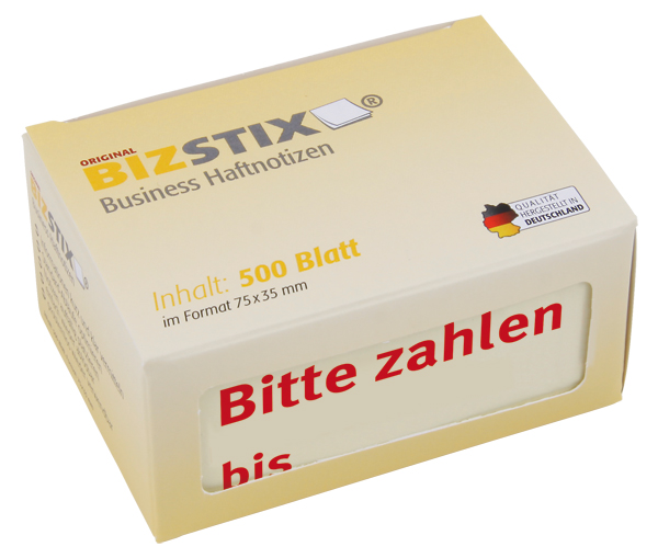 BIZSTIX® Business Haftnotizen "Bitte zahlen bis"