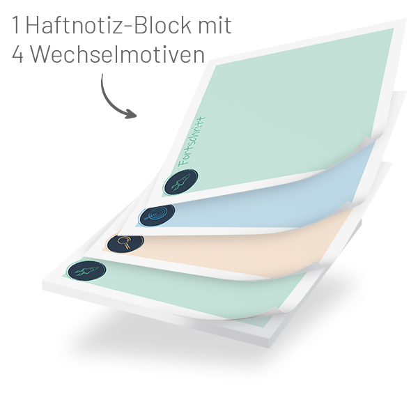 EasyNotes Haftnotizen 72 x 72 mit vier Wechselmotiven