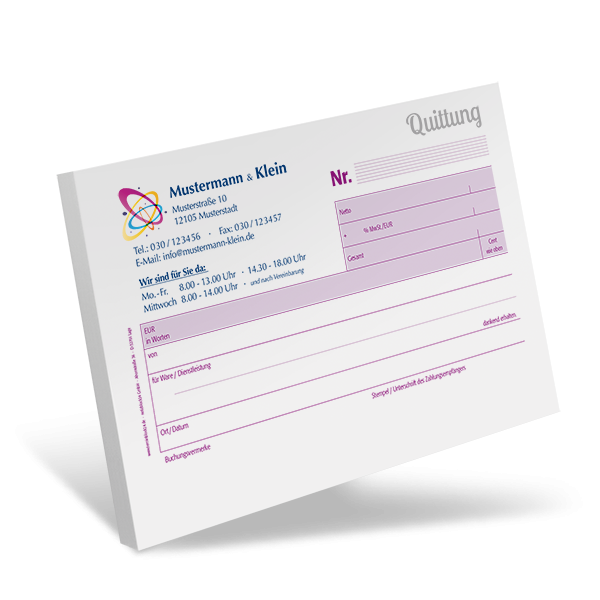 Quittungsblock #4 optional nummeriert Quittungsblock #4 optional nummeriert