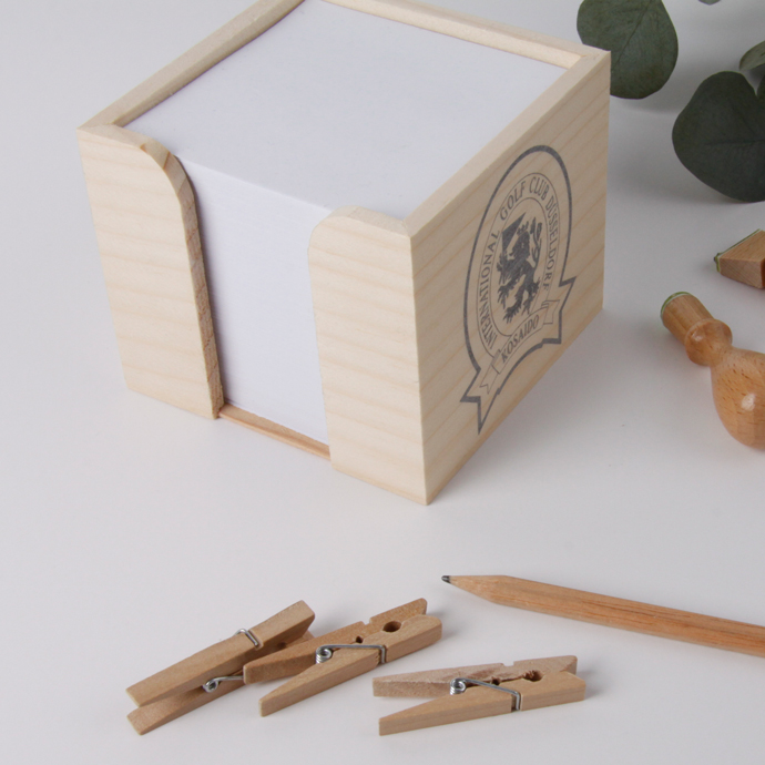 Zettelbox  aus echtem Holz 10 x 10 x 8,5 cm Siebdruck Zettelbox  aus echtem Holz 10 x 10 x 8,5 cm Siebdruck