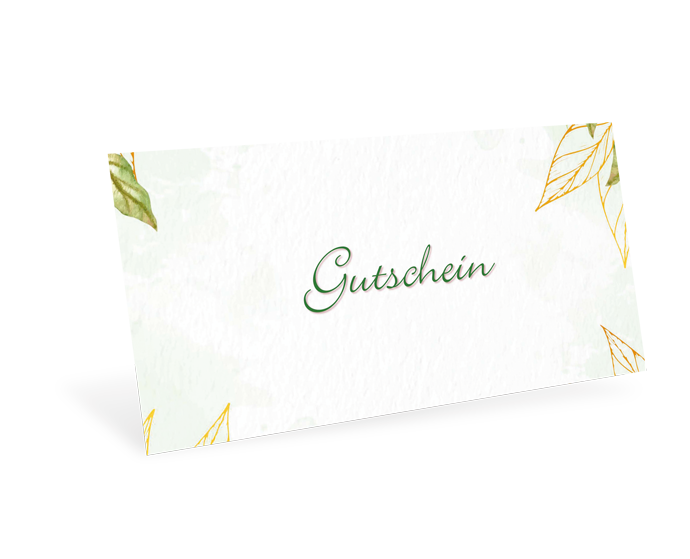 1208010361 Gutscheinkarte Classic "Leaves" individuell Gutscheinkarte Classic "Leaves" individuell