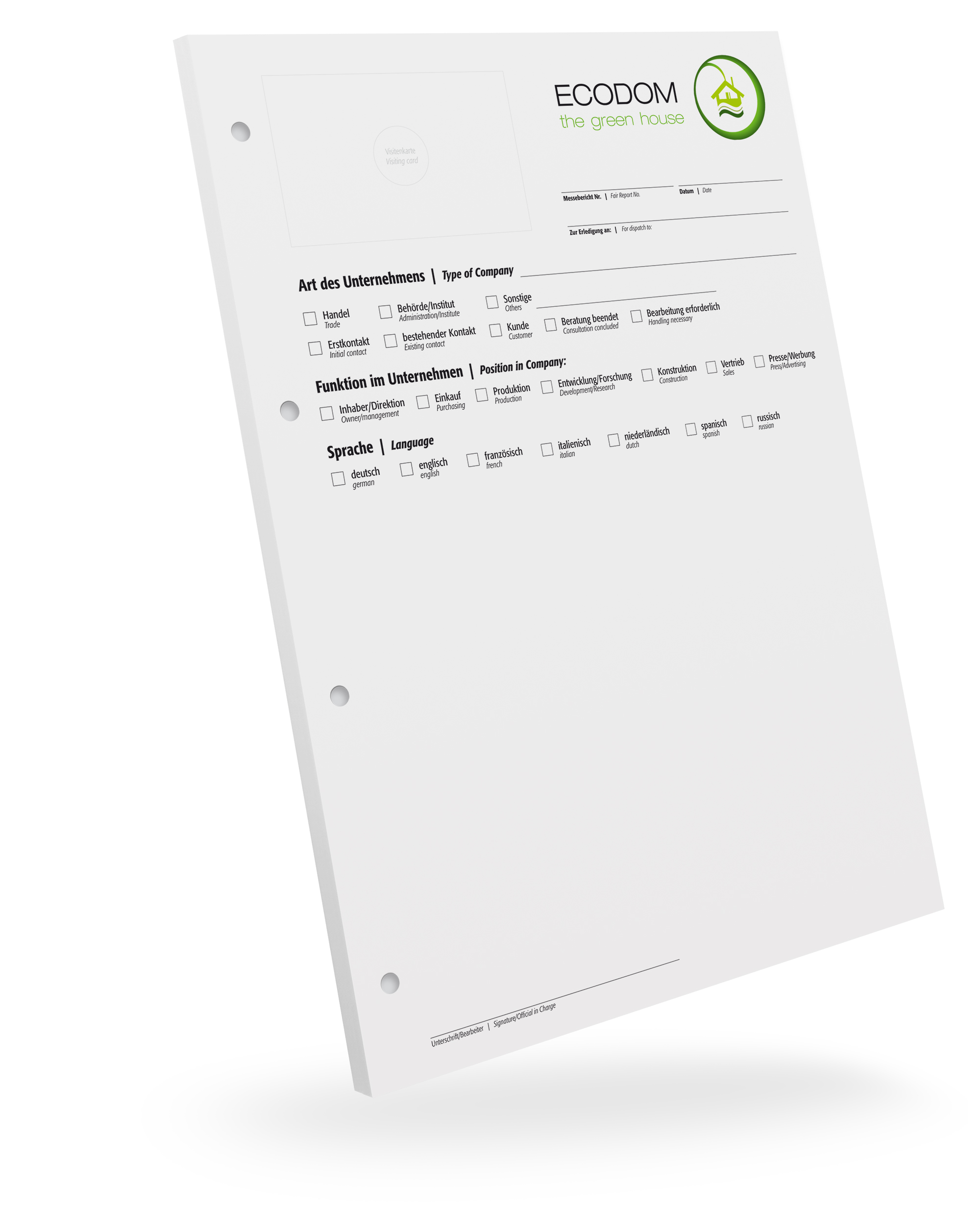 1303010206 Messeberichtblock A4 blanko weiß Messeberichtblock A4 blanko weiß