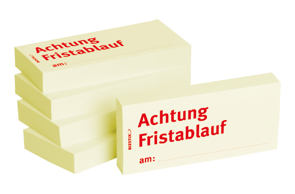 BIZSTIX® Business Haftnotizen "Achtung Fristablauf am"