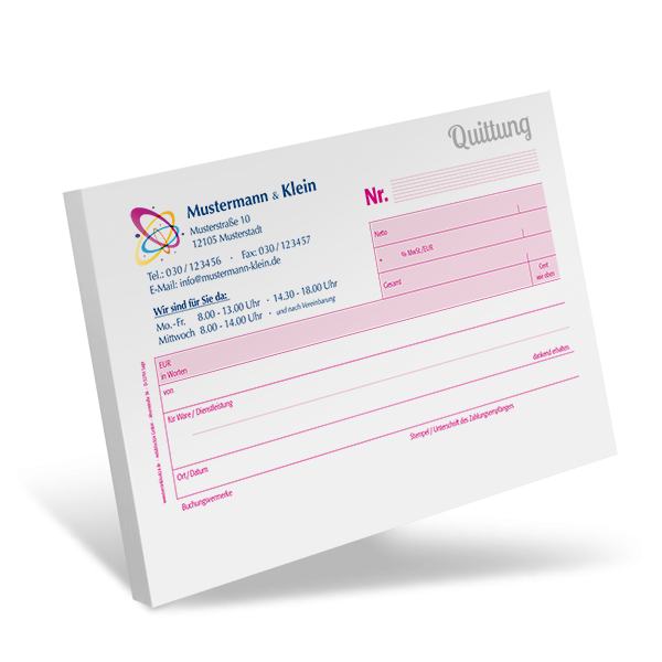 Quittungsblock #4 optional nummeriert Quittungsblock #4 optional nummeriert