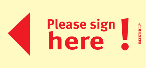 1301010144 BIZSTIX® Business Haftnotizen "Please sign here!" BIZSTIX® Business Haftnotizen "Please sign here!"