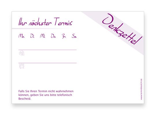 1203010106 Terminzettel Classic #1 violett Terminzettel Classic #1 violett