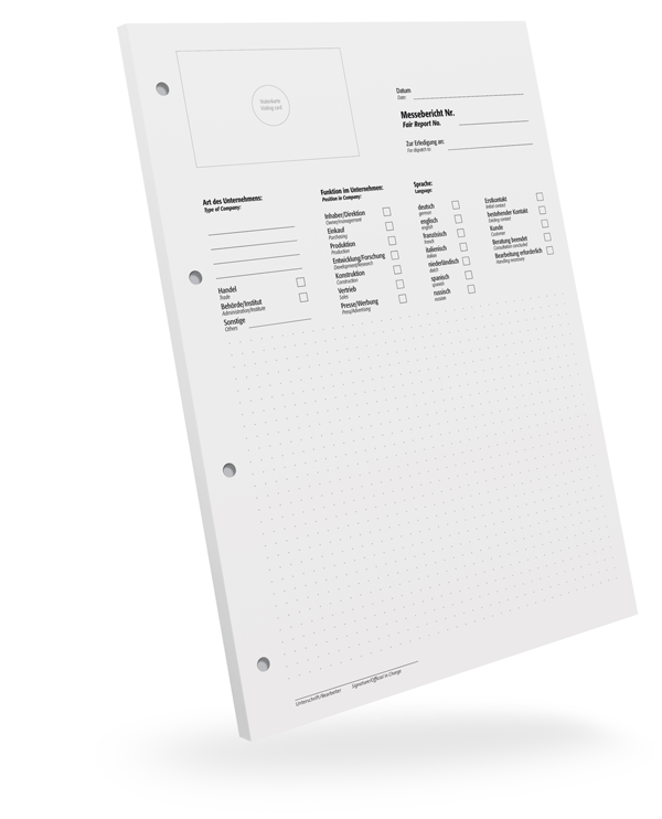 Messeberichtblock A4 mit Punktraster