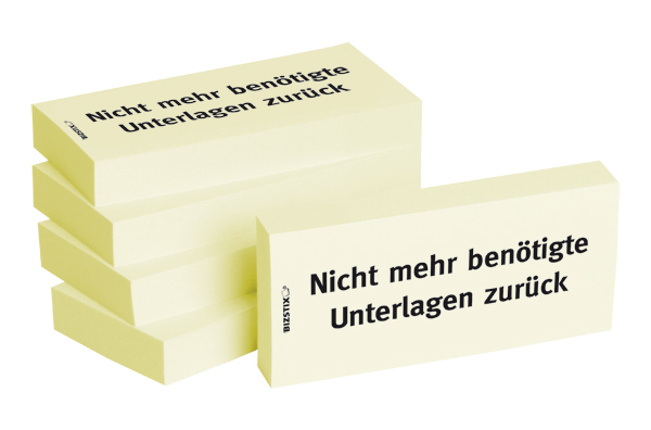 BIZSTIX® Business Haftnotizen "Nicht mehr benötigte Unterlagen zurück"