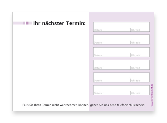 Terminzettel Classic #2 violett Terminzettel Classic #2 violett