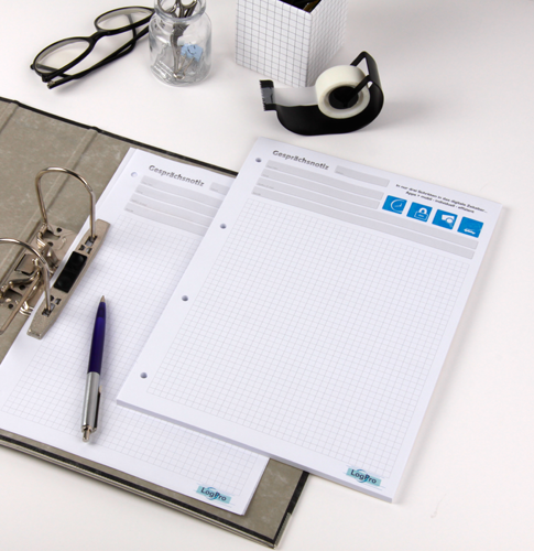 Gesprächsnotizblock A5 individuell bedruckt Gesprächsnotizblock A5 individuell bedruckt