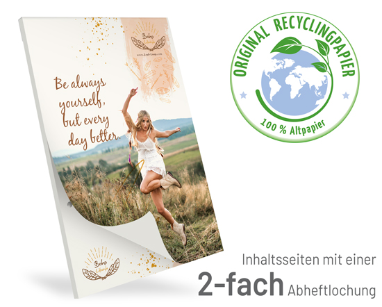 100205034009 Notizblock Recycling  DIN A5 mit Umschlag + Abheftlochung Notizblock Recycling  DIN A5 mit Umschlag + Abheftlochung
