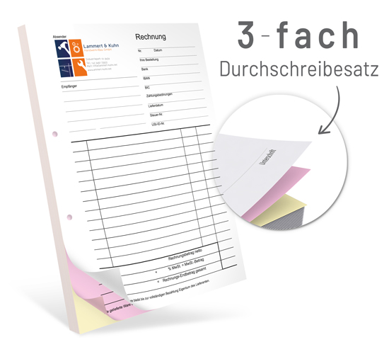 1219010112 Durchschreibesatz 3-fach geblockt DIN A4 Durchschreibesatz 3-fach geblockt DIN A4