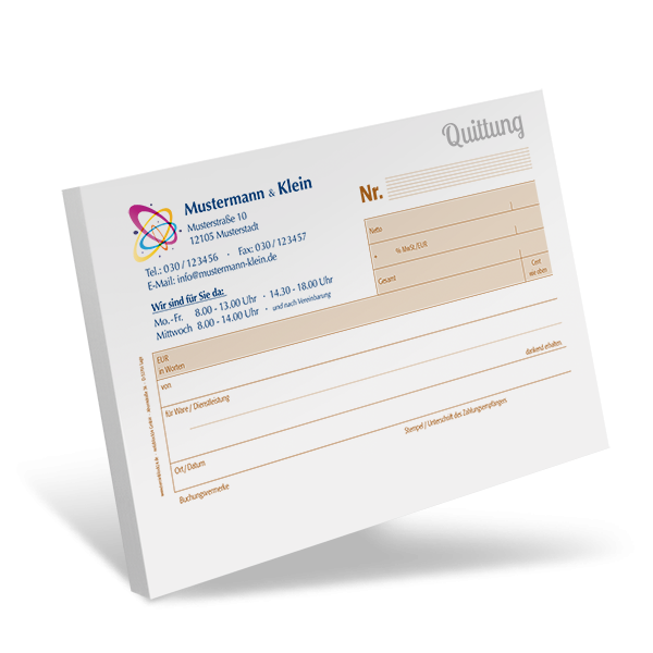 Quittungsblock #4 optional nummeriert Quittungsblock #4 optional nummeriert