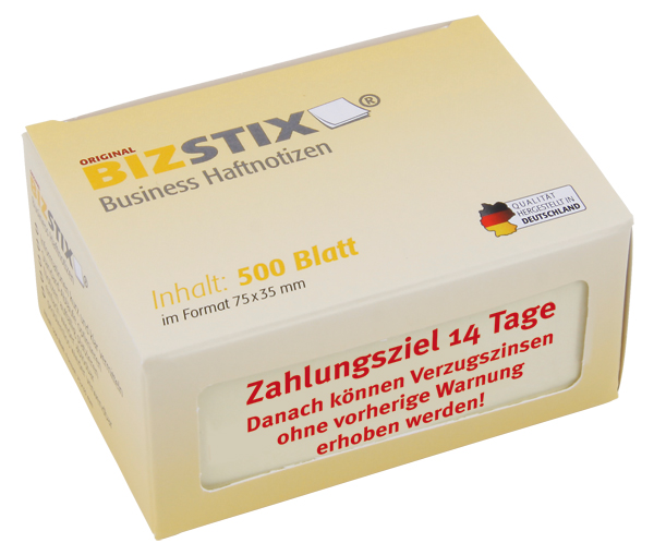 BIZSTIX® Business Haftnotizen "Zahlungsziel 14 Tage"