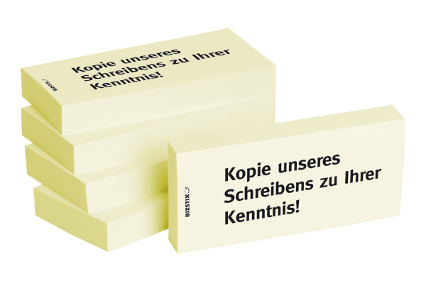 BIZSTIX® Business Haftnotizen "Kopie unseres Schreibens zu Ihrer Kenntnis!"