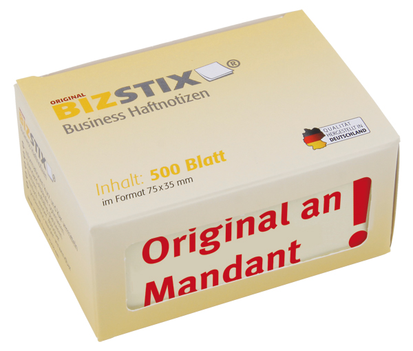 BIZSTIX® Business Haftnotizen "Original an Mandant"