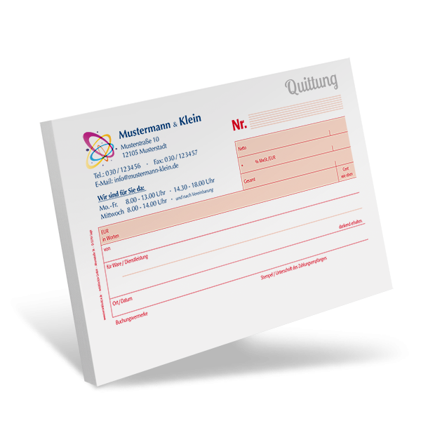 Quittungsblock #4 optional nummeriert Quittungsblock #4 optional nummeriert