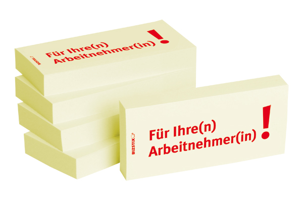BIZSTIX® Business Haftnotizen "Für Ihre(n) Arbeitnehmer(in)!" BIZSTIX® Business Haftnotizen "Für Ihre(n) Arbeitnehmer(in)!"