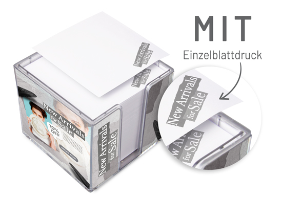 1017140044 Doppelwandige Zettelbox im Digitaldruck Doppelwandige Zettelbox im Digitaldruck