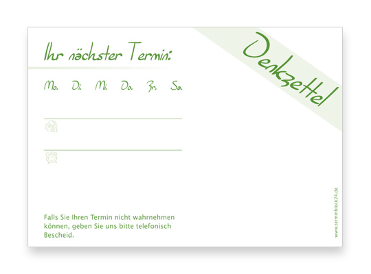 1203010103 Terminzettel Classic #1 grün Terminzettel Classic #1 grün