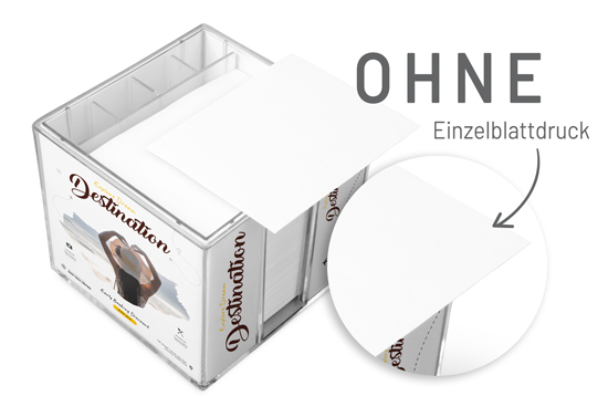 1017140140 Doppelwandige Zettelbox mit Stifteköcher im Digitaldruck Doppelwandige Zettelbox mit Stifteköcher im Digitaldruck