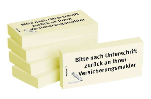 BIZSTIX® Business Haftnotizen "Unterschrift an Versicherungsmakler" BIZSTIX® Business Haftnotizen "Unterschrift an Versicherungsmakler"